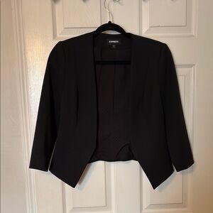 Express Black Cropped Blazer with 3/4 Sleeves
